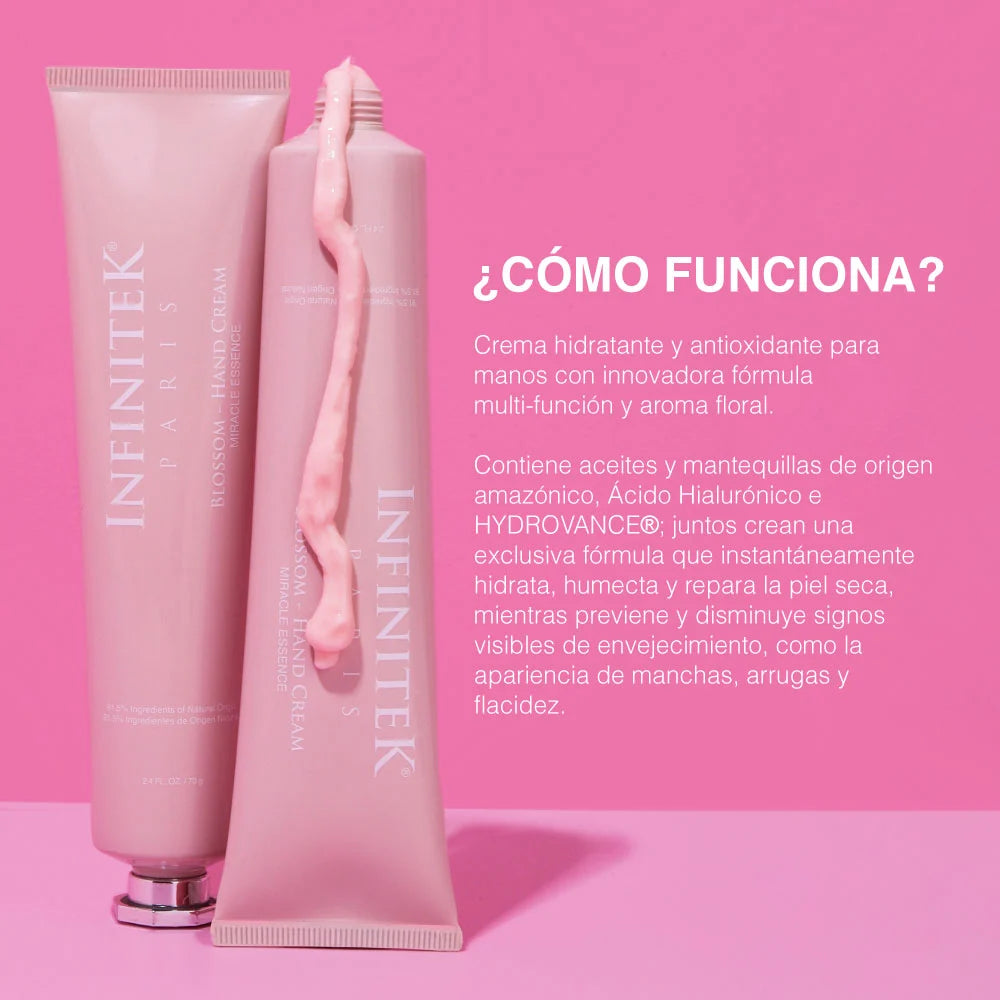 como funciona la crema hidratante y antioxidante Blossom Hand Cream 