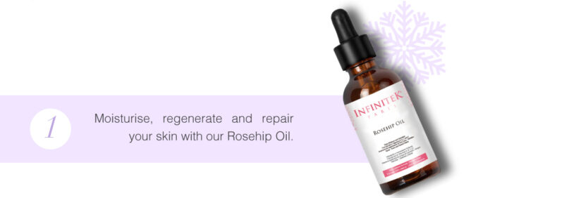 Moisturise, regenerate and repair your skin with our Rosehip Oil.