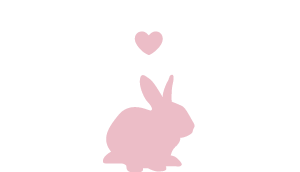icono rosa de conejo bunny con corazon representando cruelty free o libre de crueldad animal o en animales