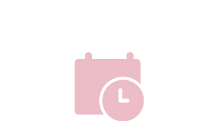 icono rosa de calendario y reloj que muestra como con el paso del tiempo
