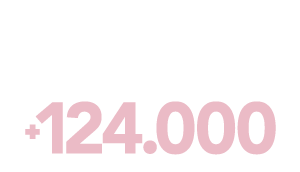 icono rosa del numero 124000 que representa más del número de mujeres o clientes